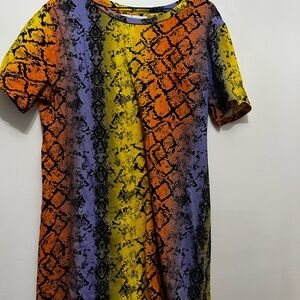 Colorful Snake Print Mini Dress